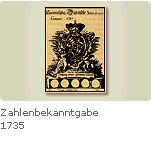 Zahlenbekanntgabe in Jahre 1735